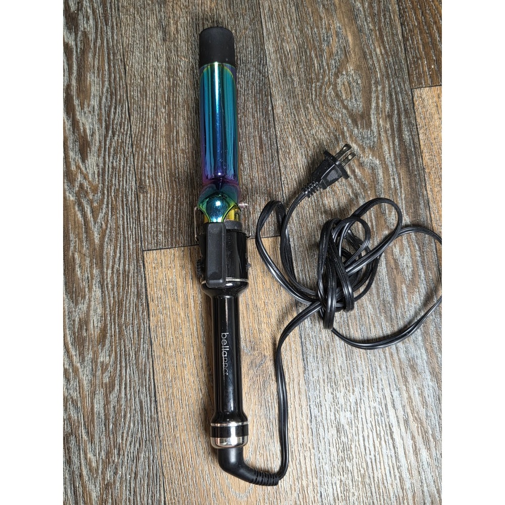 BellaPro Rainbow Titanium Curling Iron 1 Inch Adjustable Heat up to 430F Black